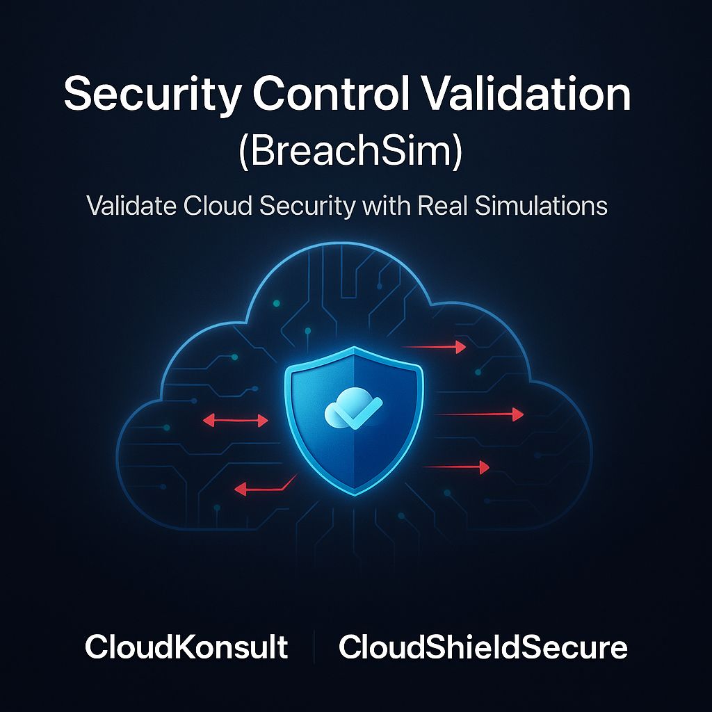 BreachSim security control validation with simulated breach traffic against a protected cloud
